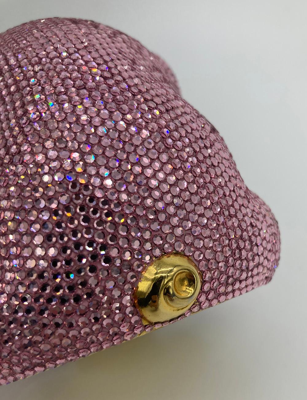 Judith Leiber Pink Crystal Pig Minaudiere RARE 1