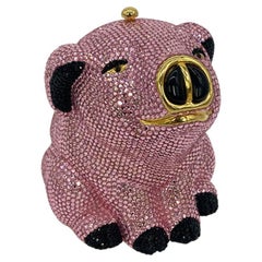 Judith Leiber Pink Crystal Pig Minaudiere RARE