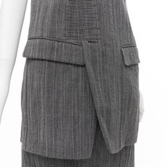 rare vintage JUNYA WATANABE 1992 grey crinkled deconstructed pullover vest