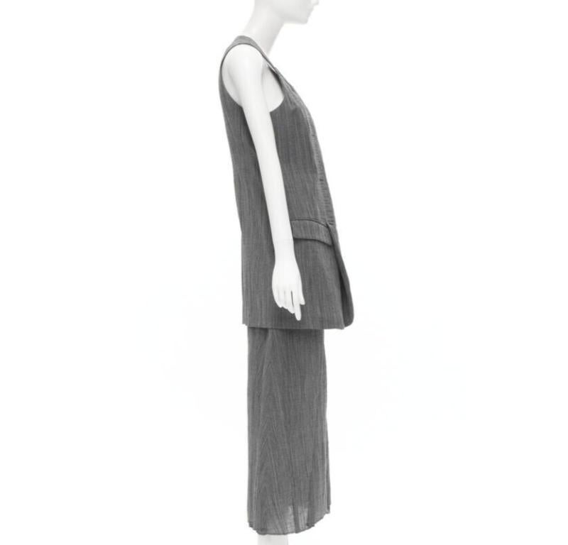 raro vintage JUNYA WATANabe 1992 gilet grigio increspato e decostruito In condizioni buone a Hong Kong, NT