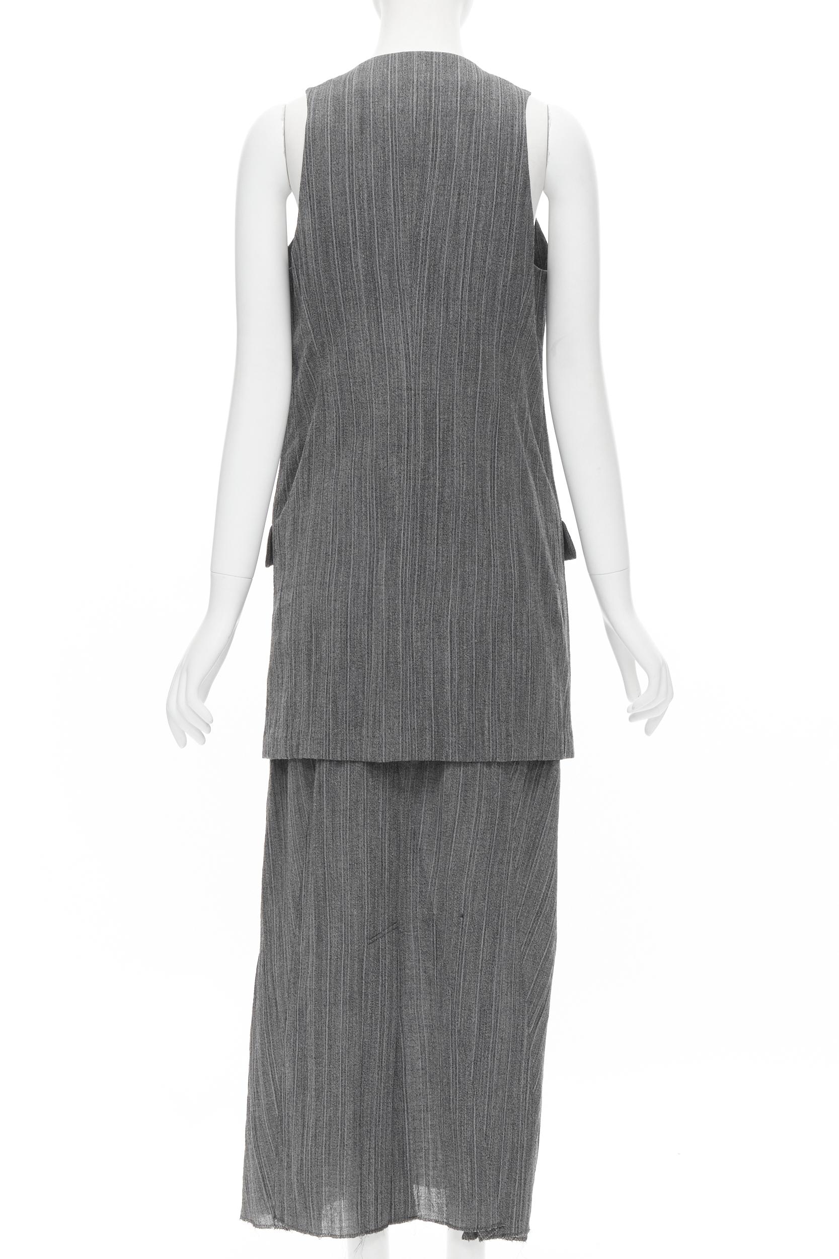 rare vintage JUNYA WATANABE 1992 grey crinkled deconstructed pullover vest Pour femmes en vente
