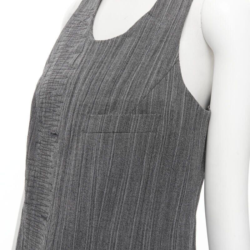 raro vintage JUNYA WATANabe 1992 gilet grigio increspato e decostruito 1