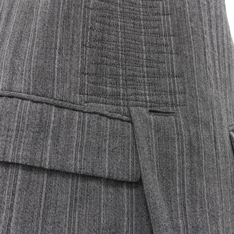raro vintage JUNYA WATANabe 1992 gilet grigio increspato e decostruito 4
