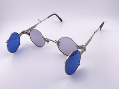Rare Vintage Kenzo KE2876 Hinged Silver Sunglasses 1980's