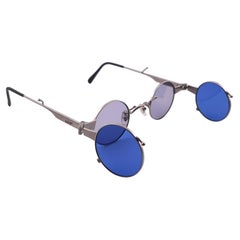 Rare Vintage Kenzo KE2876 Hinged Silver Sunglasses 1980's