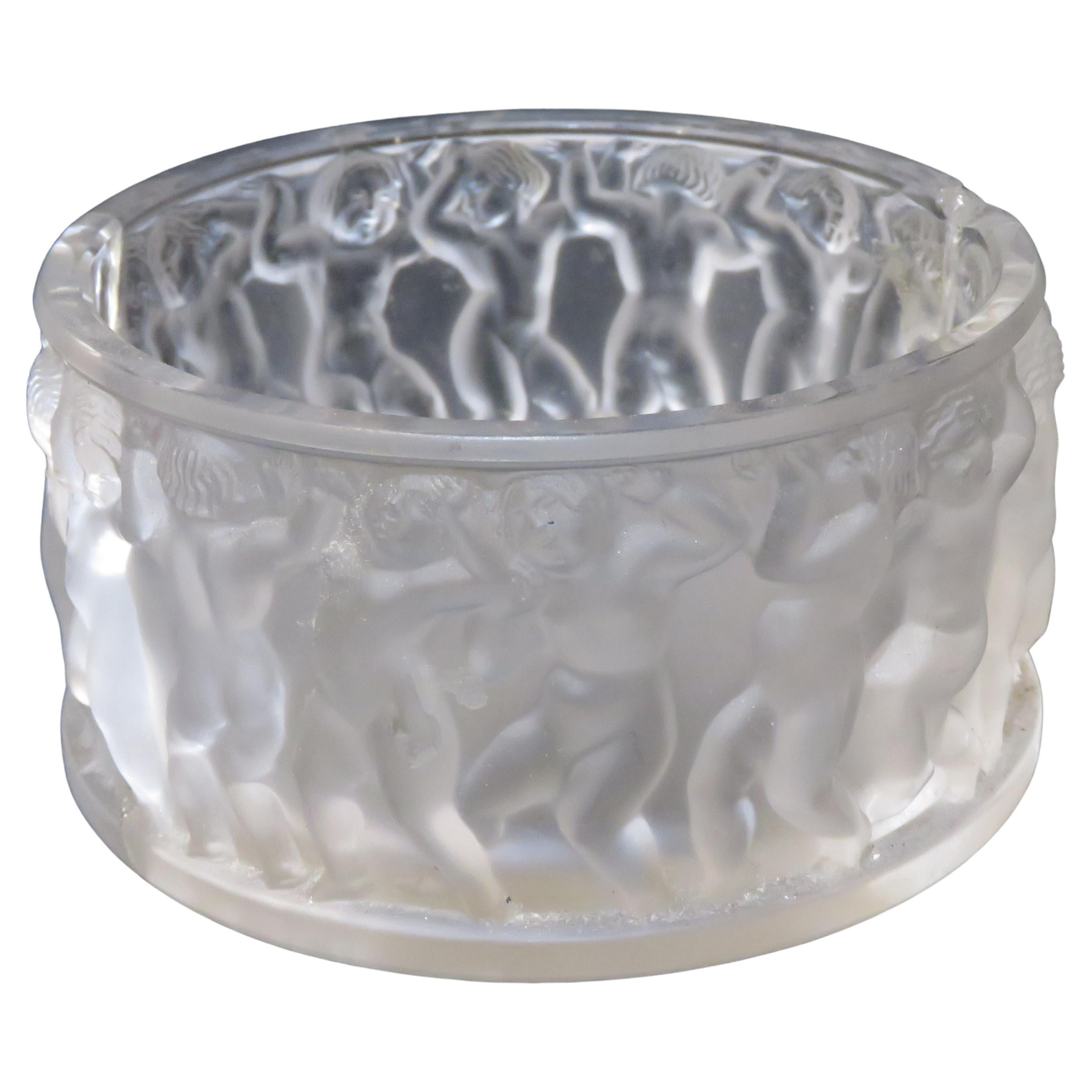 Rare Vintage Lalique France Children Enfants Cherub Sculpture Bowl