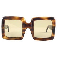 Rari occhiali da sole vintage Lanvin by Philippe Chevallier Tortoise Oversized 1960
