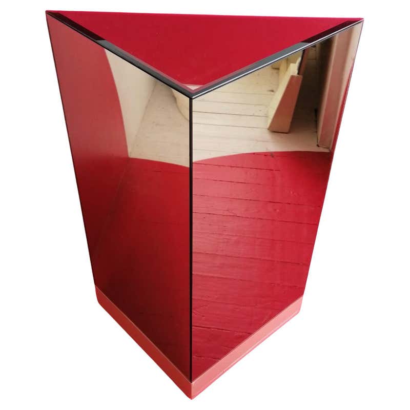 Rare Vintage Large Triangular Mirrored Plinth by Rougier Canada, 1970s ...