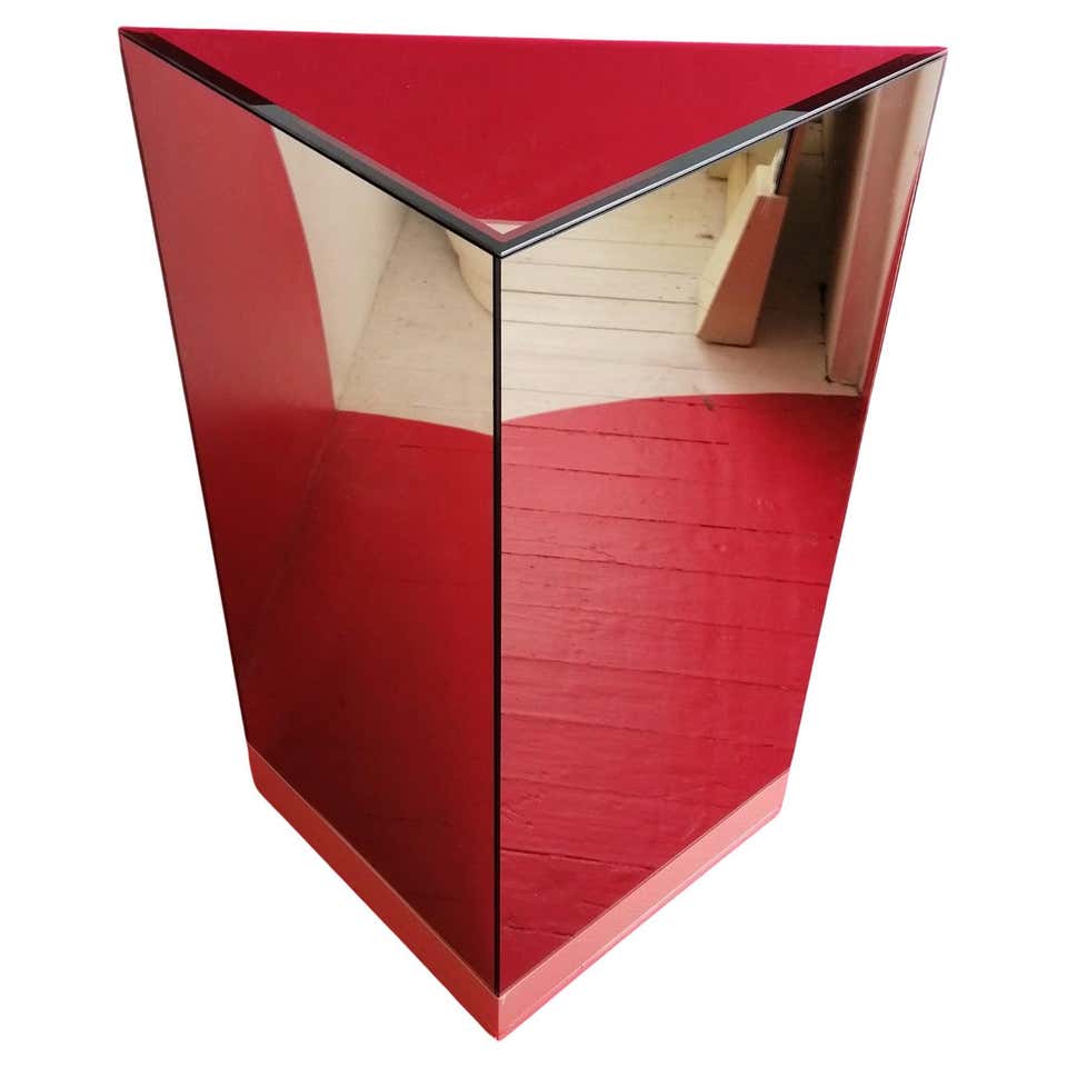 Rare Vintage Large Triangular Mirrored Plinth by Rougier Canada, 1970s ...