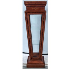 Rare Vintage Leather Wrapped Pedestal Showcase