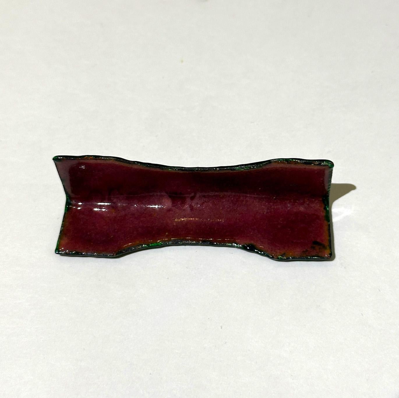 Rare vintage limoges enamel knife rest Set by Marylou 1950s French Art Deco For Sale 7