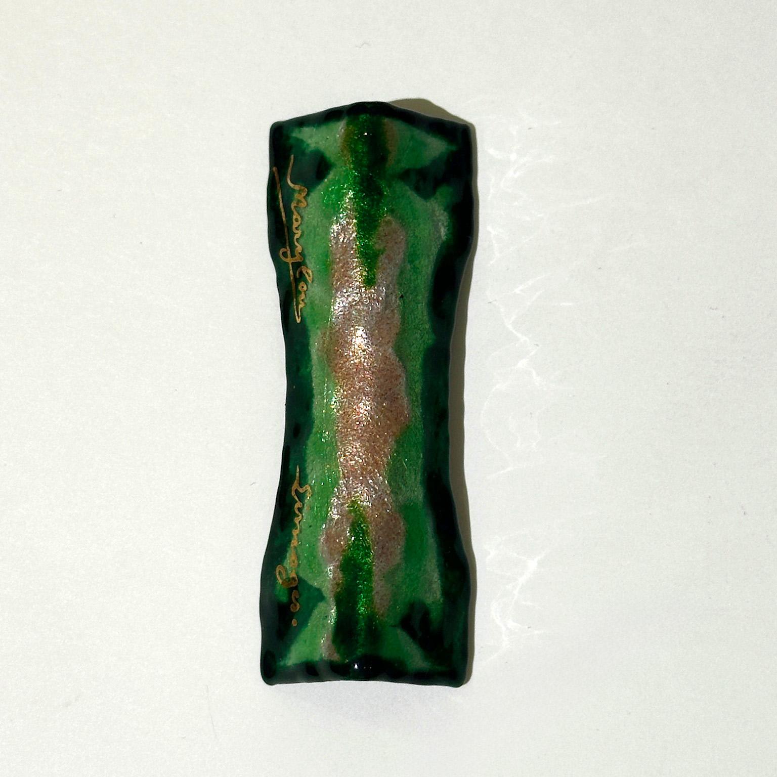 Rare vintage limoges enamel knife rest Set by Marylou 1950s French Art Deco In Good Condition For Sale In Paris, FR