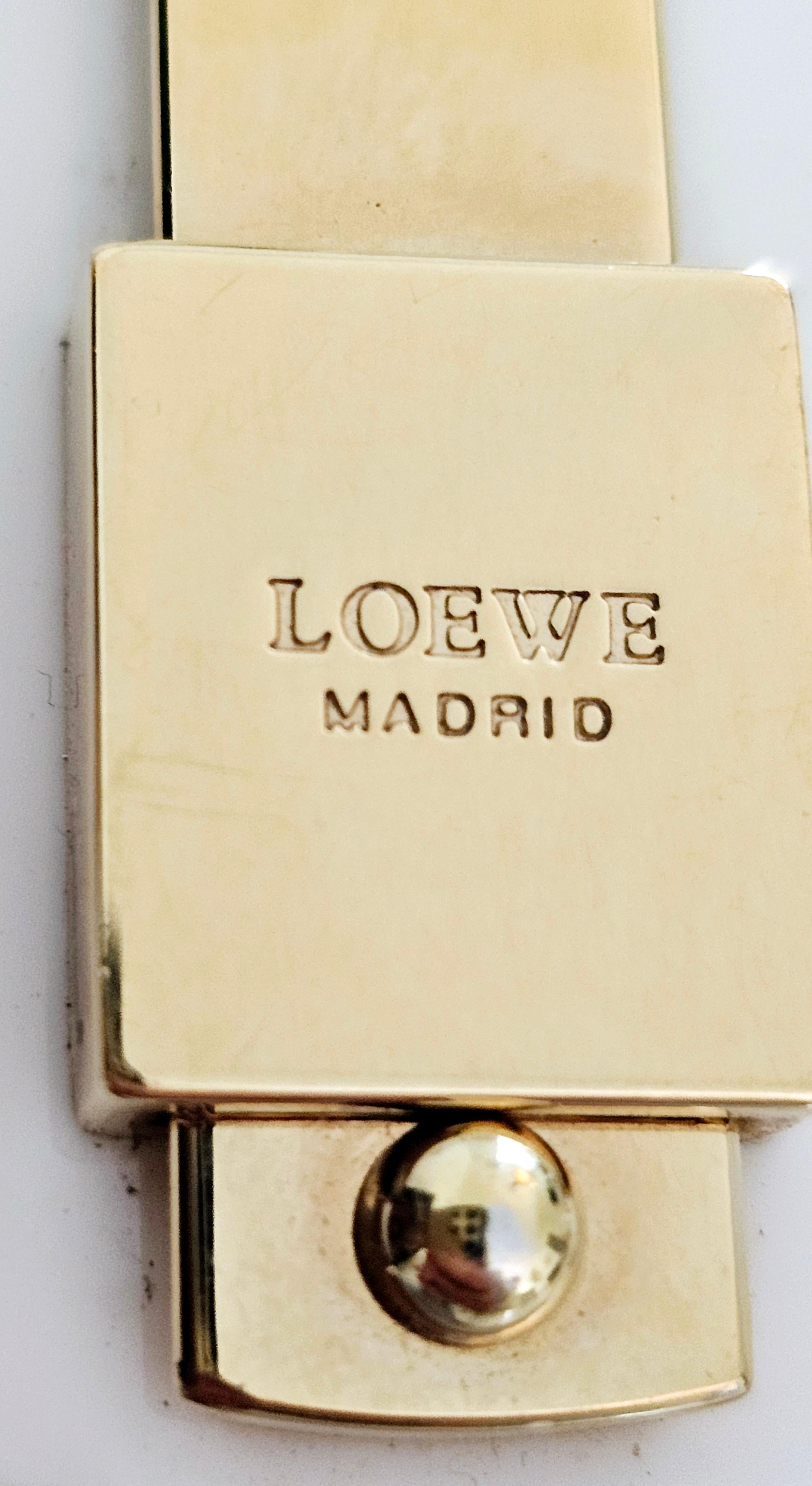 Rare Vintage Loewe 2007 White Resin and Gold Padlock Bag Charm For