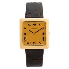 Rare Used Longines Dress Watch, Circa 1978, 18k Yellow Gold, Box & Papers