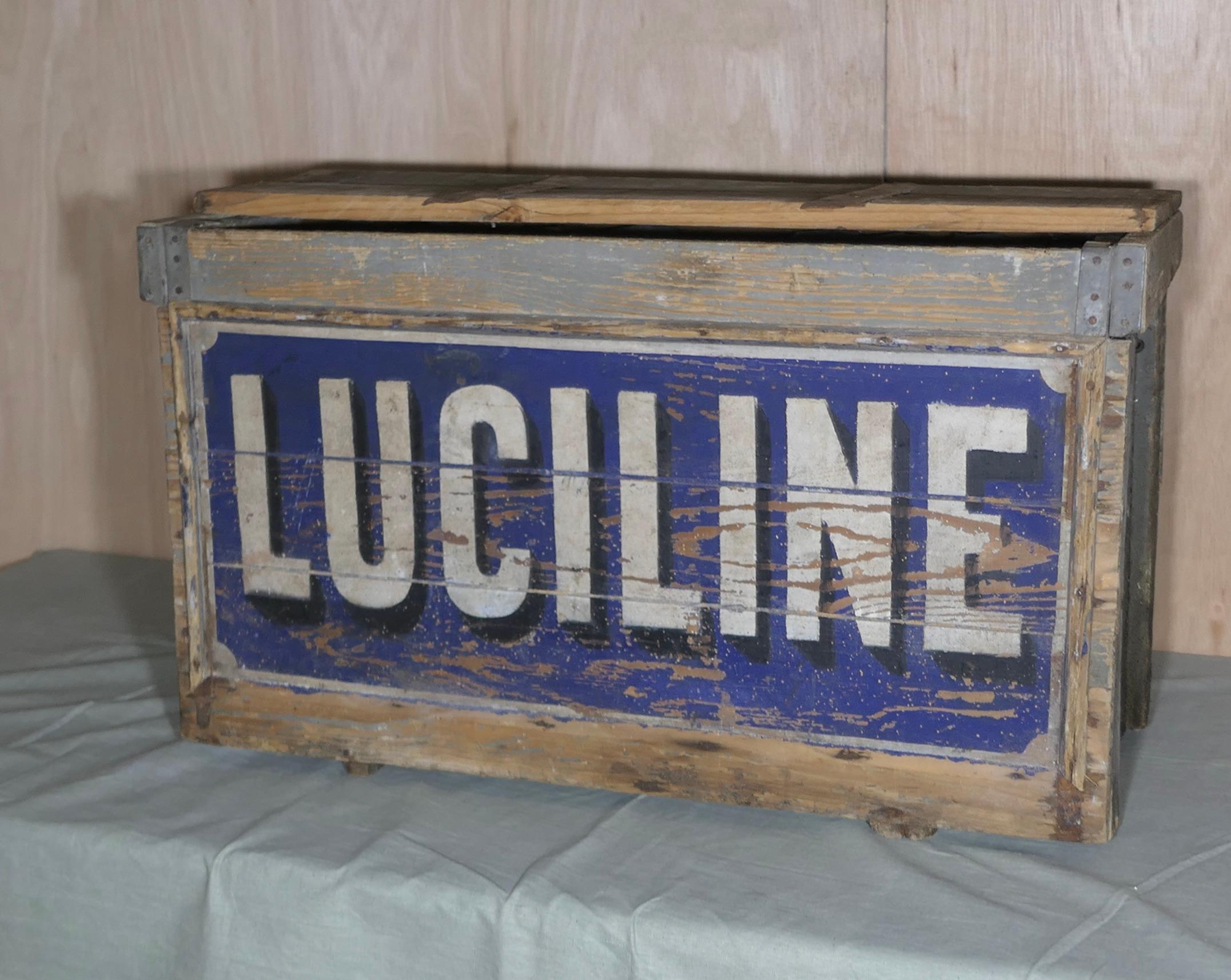  Rare Vintage Luciline Fuel Cans and Advertising Crate

Dating from the 1900s, this original Luciline Crate would have held 10 Fuel Cans, we have 8 complete and one with the screw top lid missing
Many of the cans have their original labels for