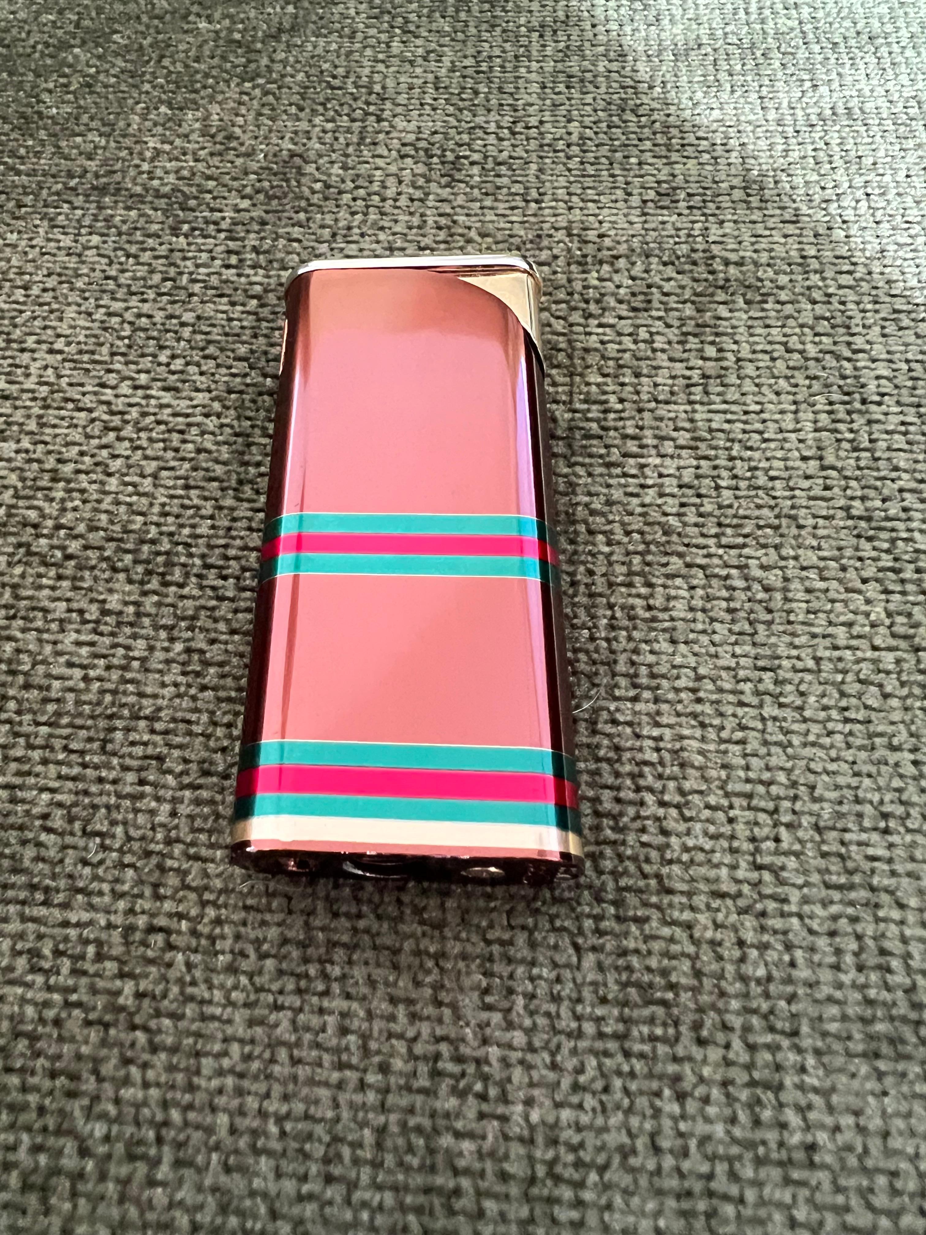 Rare Vintage Luxury Gucci lighter Florence Italia Circa 80 Original Suede Case For Sale 8