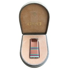 Rare Vintage Luxury Gucci lighter Florence Italia Circa 80 Original Suede Case