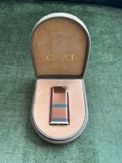 Rare Vintage Luxury Gucci lighter Florence Italia Circa 80 Original Suede Case