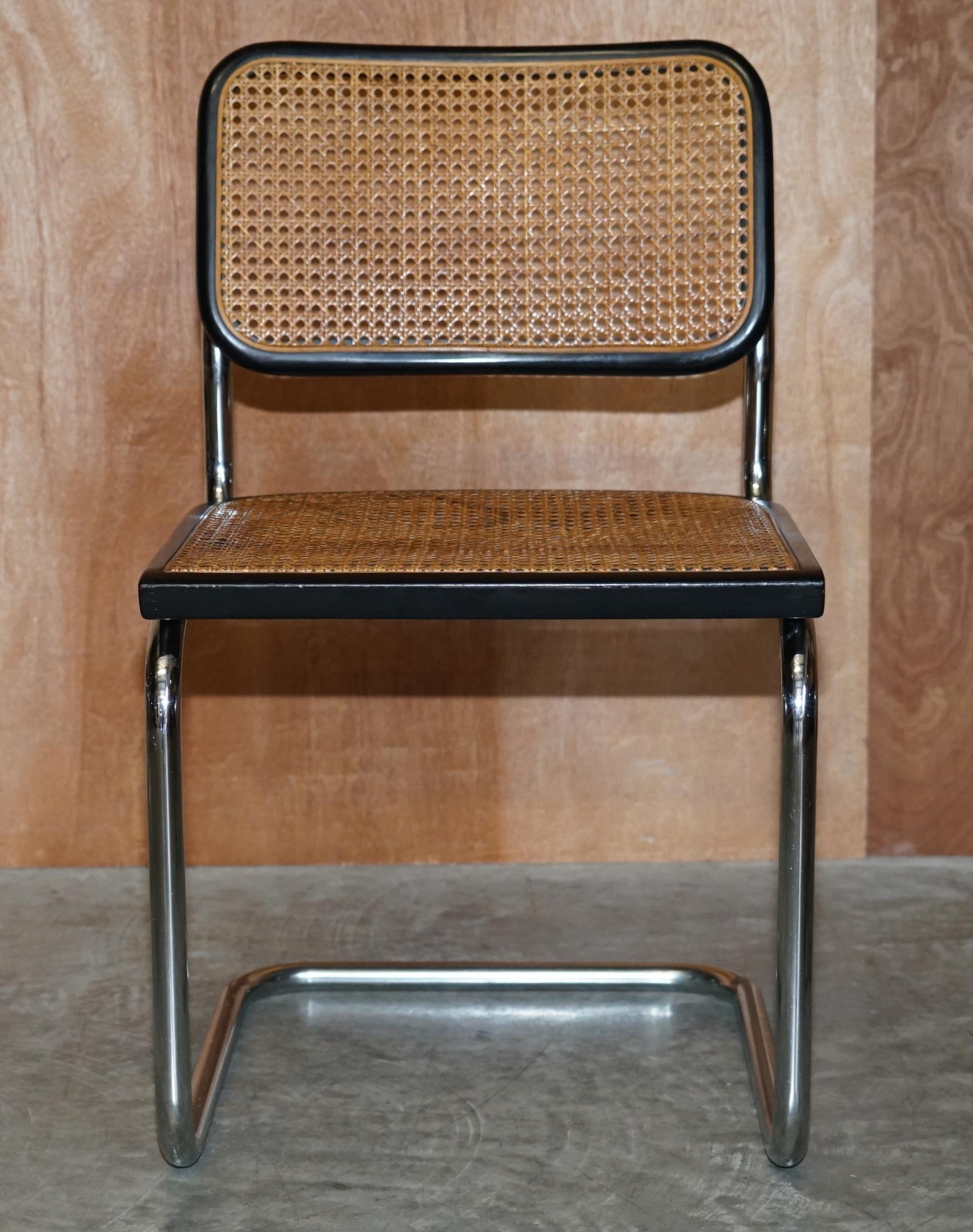 Rare Vintage Made in Italy Marcel Breuer Cesca Five Dining Chairs & Table Glass 1