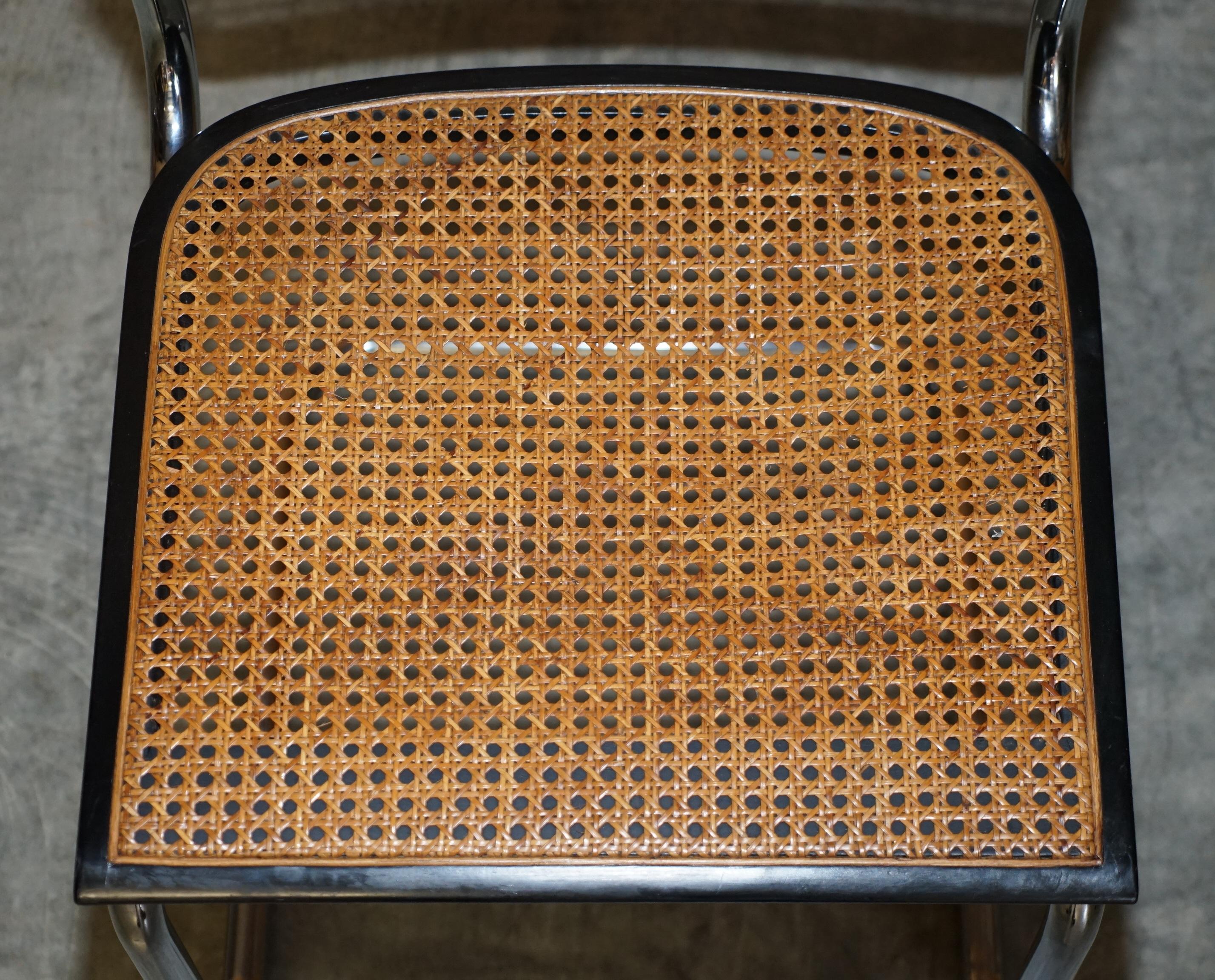 Rare Vintage Made in Italy Marcel Breuer Cesca Five Dining Chairs & Table Glass 3