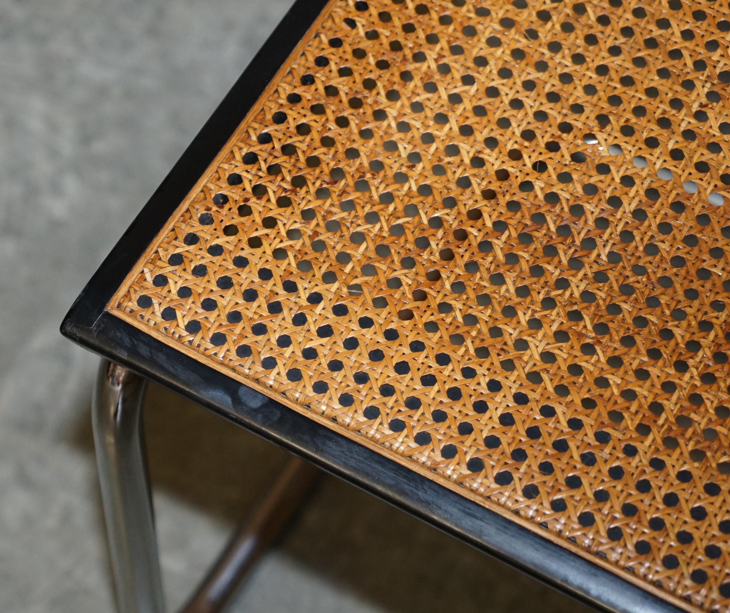 Rare Vintage Made in Italy Marcel Breuer Cesca Five Dining Chairs & Table Glass 4
