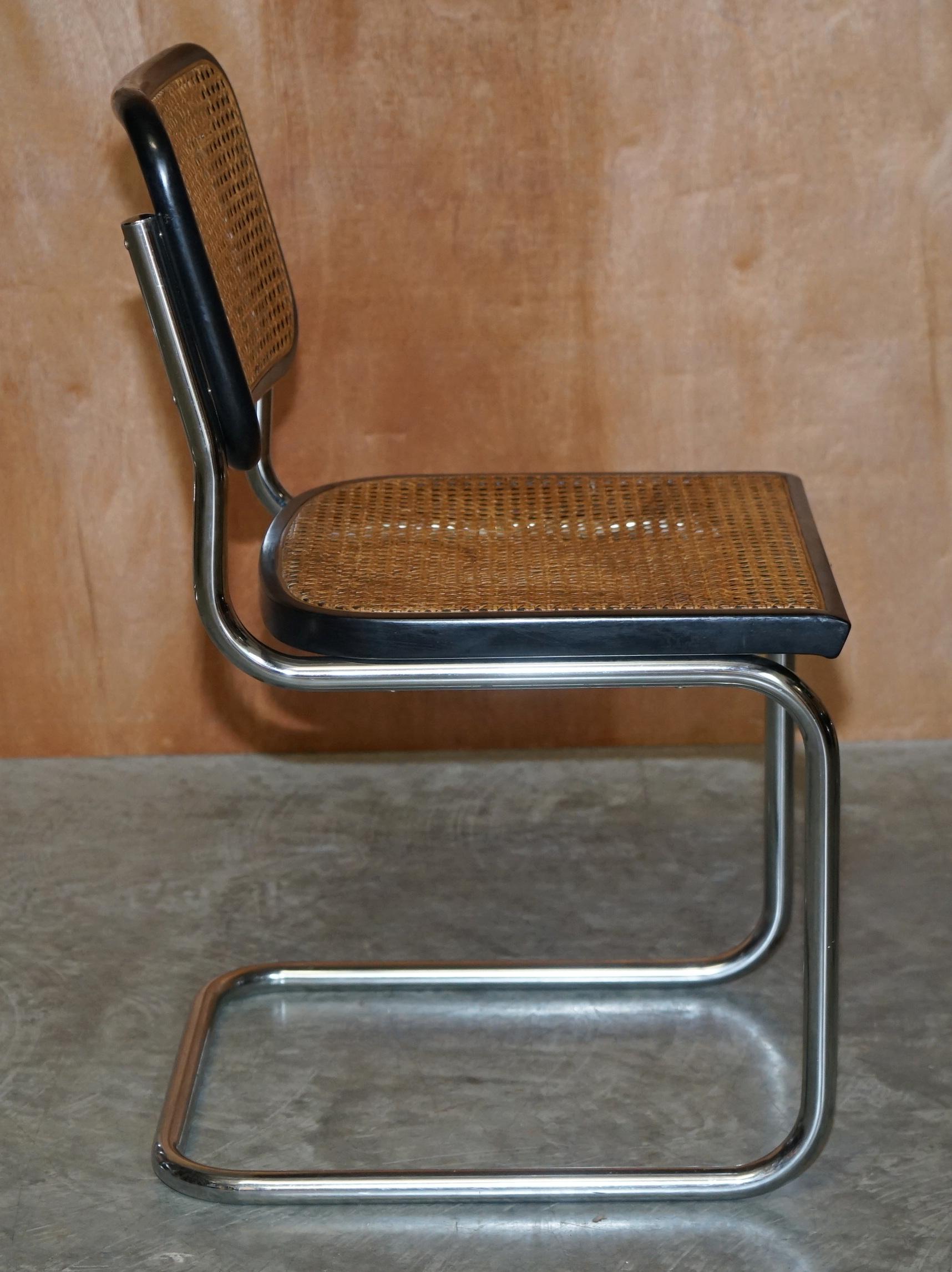 Rare Vintage Made in Italy Marcel Breuer Cesca Five Dining Chairs & Table Glass 6
