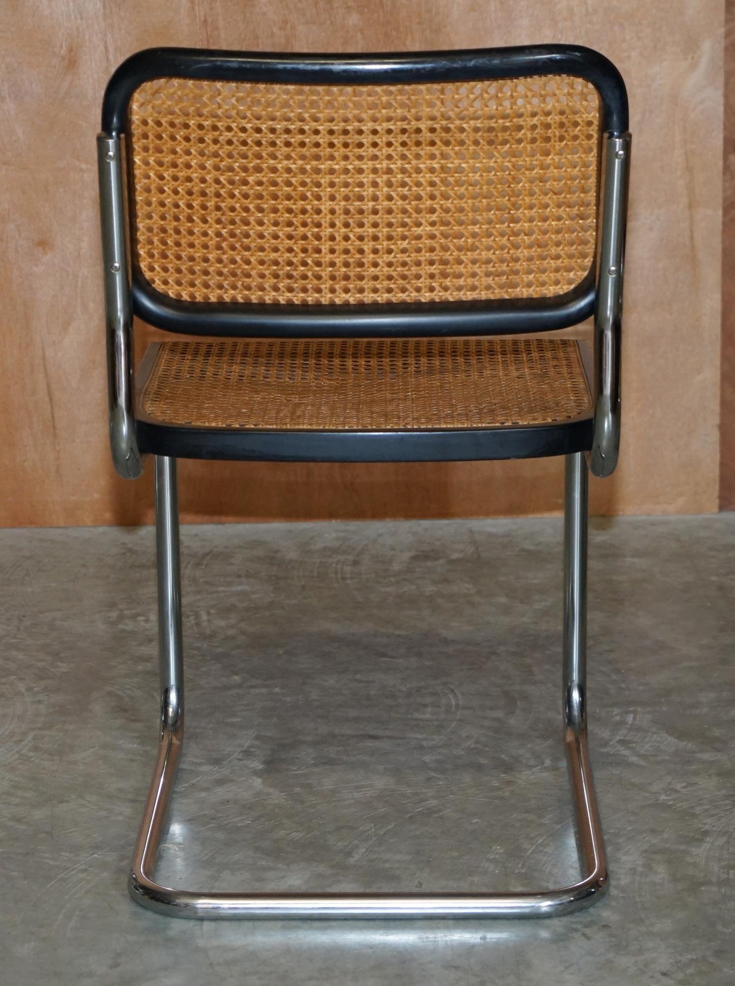 Rare Vintage Made in Italy Marcel Breuer Cesca Five Dining Chairs & Table Glass 7