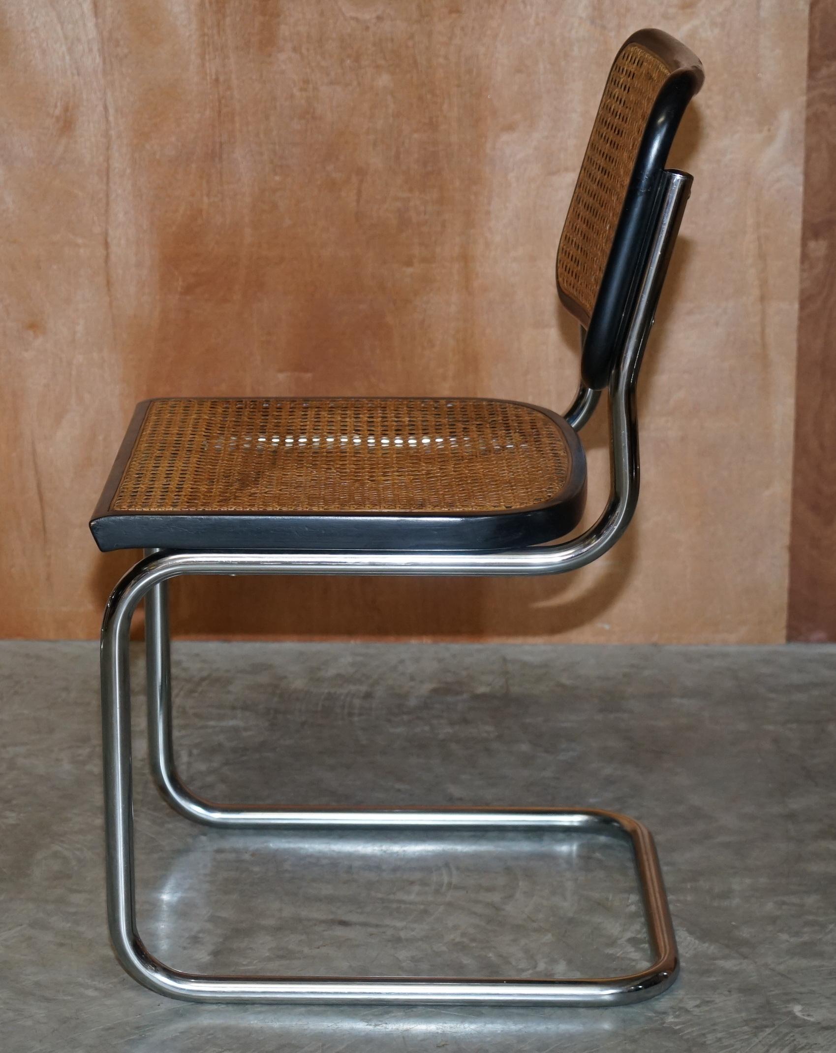 Rare Vintage Made in Italy Marcel Breuer Cesca Five Dining Chairs & Table Glass 8