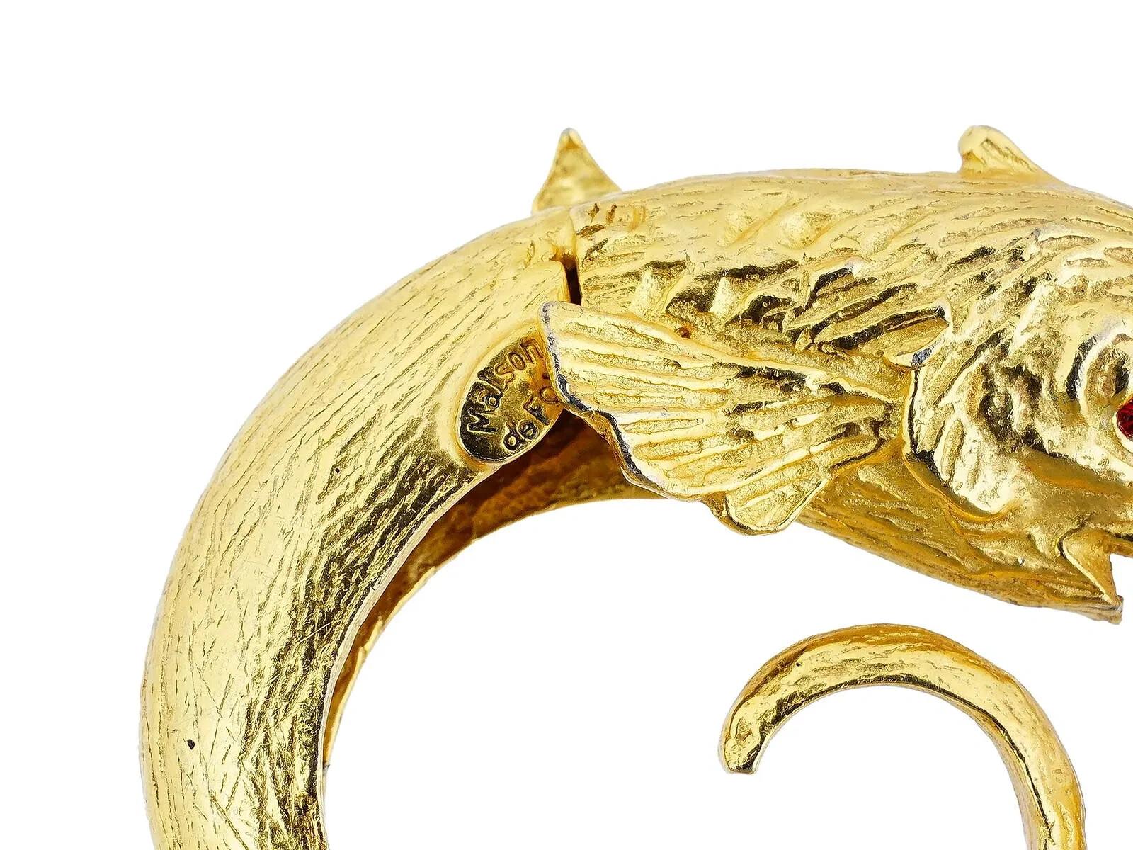 Rari orecchini d'epoca Maison Maison De Fou Dolphin Couture in vendita 2