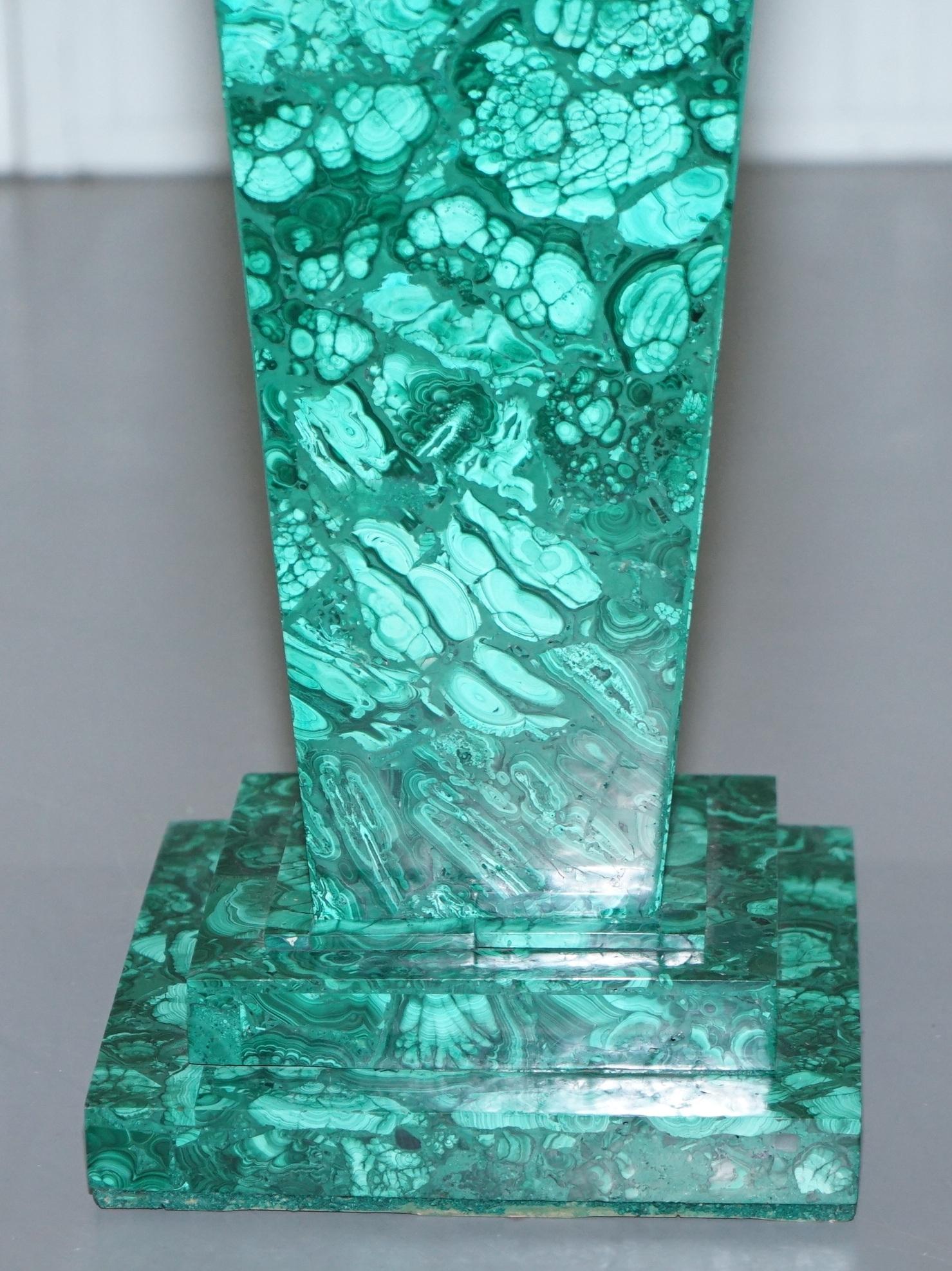 Rare Vintage Malachite Pedestal Chess Set After Alfredo Ravasco Storage Inside 5