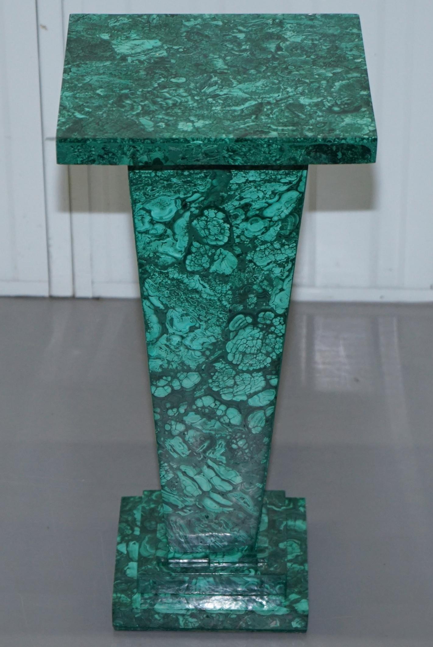 Rare Vintage Malachite Pedestal Chess Set After Alfredo Ravasco Storage Inside 8