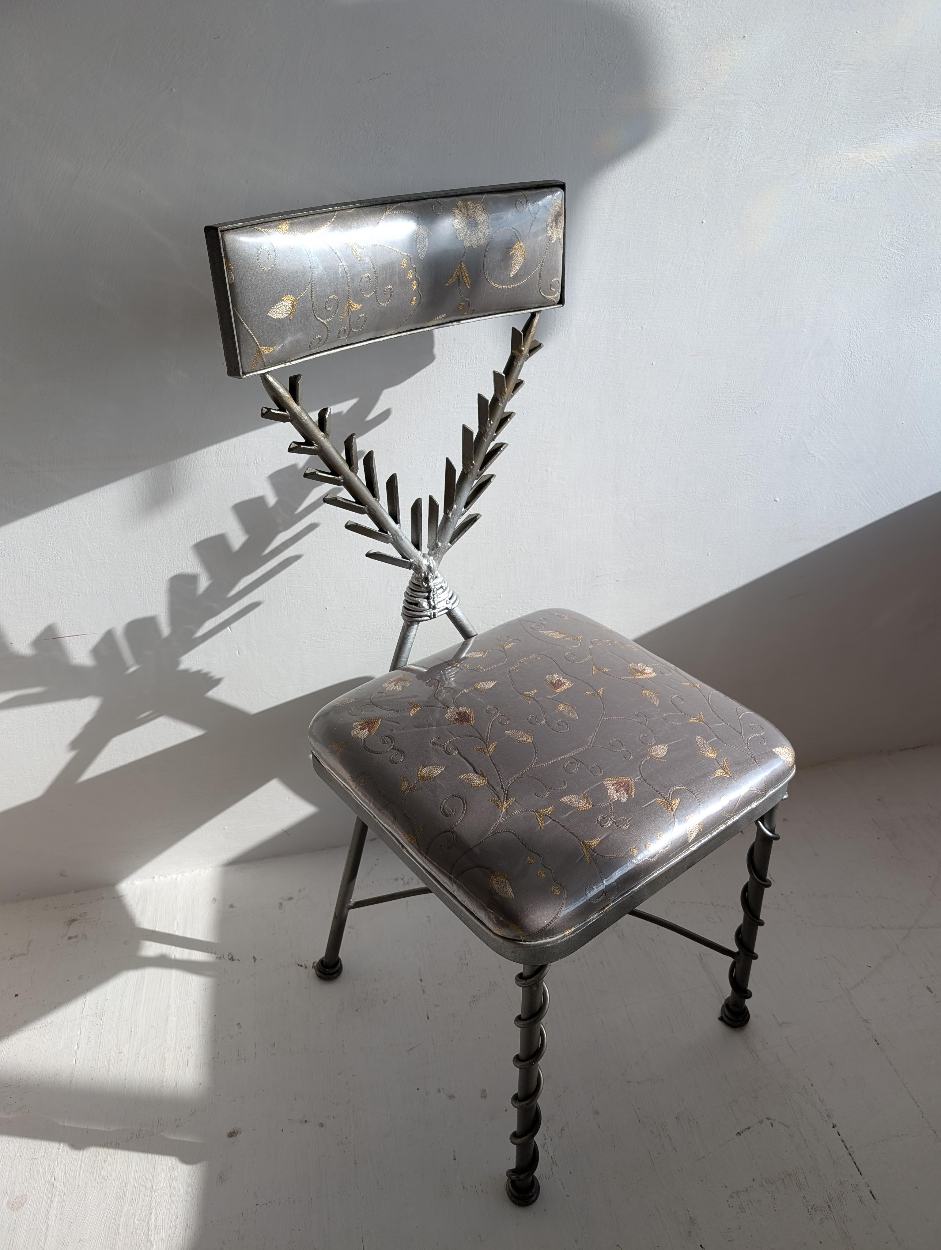 Seltene Vintage Mario Villa 'Palm' Beistellstühle „Palm“, postmodern, Vierer-Set 3