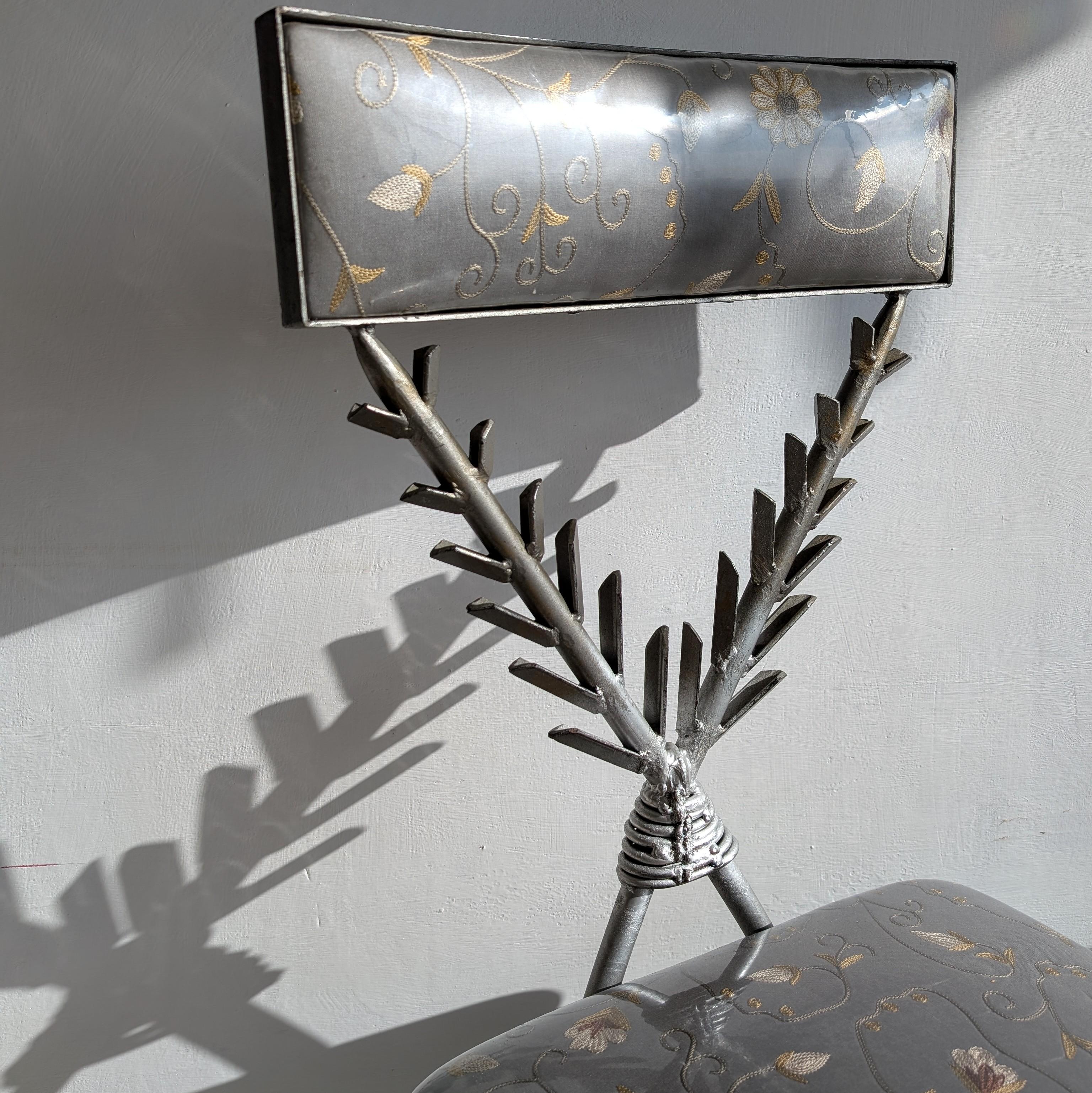 Seltene Vintage Mario Villa 'Palm' Beistellstühle „Palm“, postmodern, Vierer-Set 6