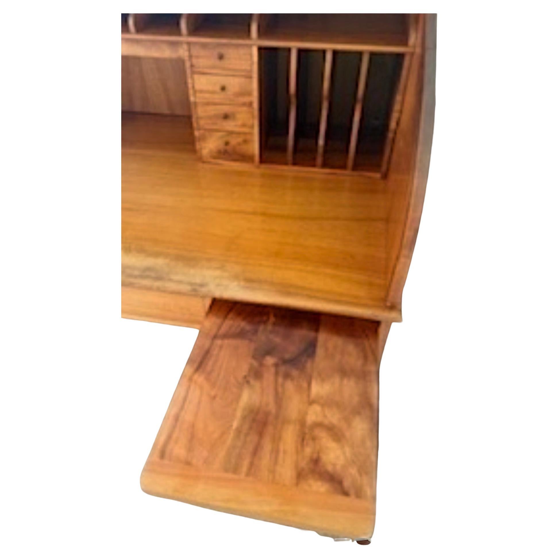Hand-Crafted Rare, Vintage Martin & MacArthur Koa Wood Executive Rolltop Desk For Sale