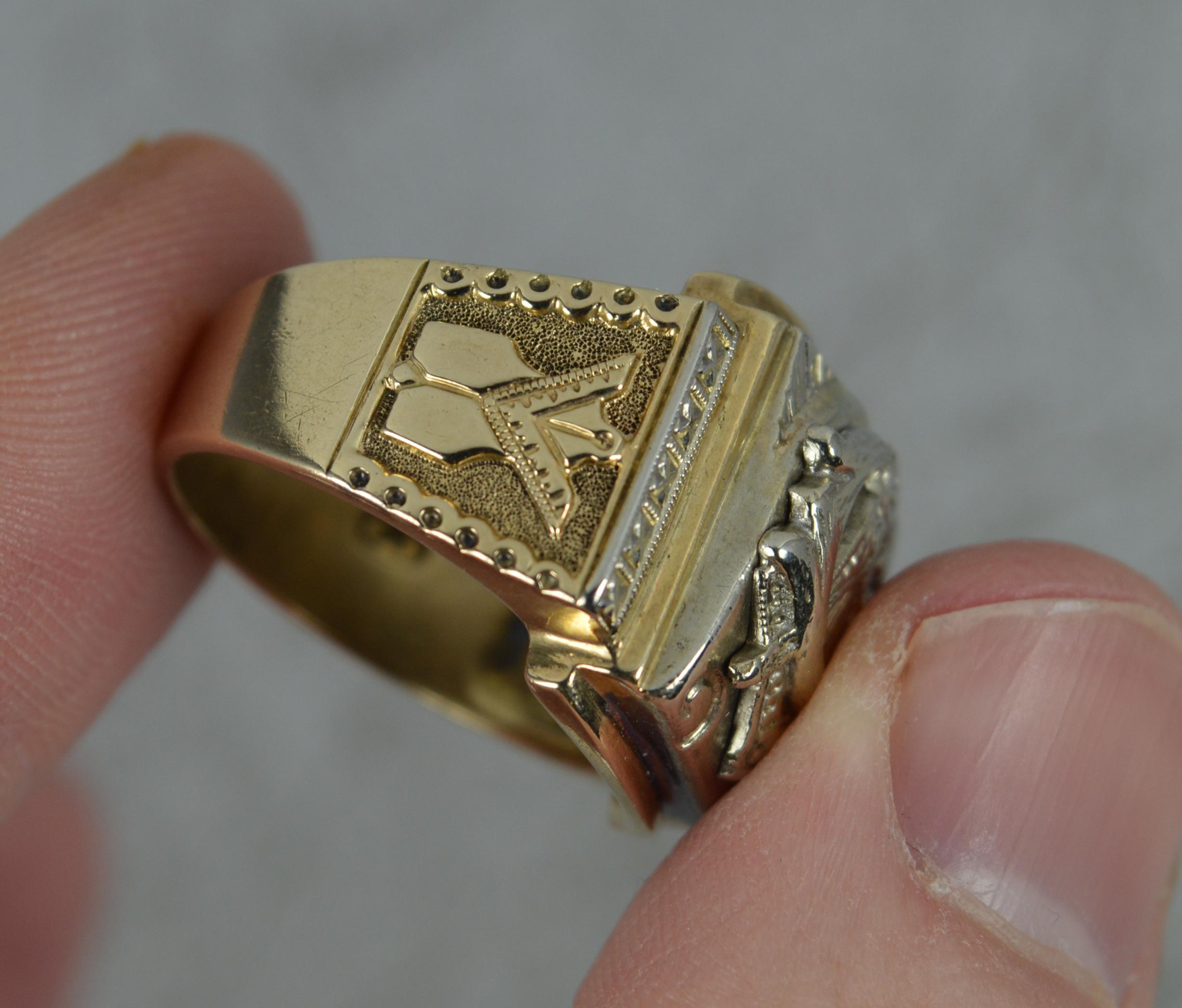 Rare Vintage Masonic 10ct Gold Signet Ring 1