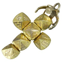Rare Vintage Masons Masonic Solid 9ct Gold Ball Fob or Pendant