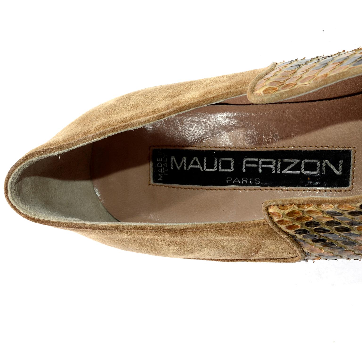 Rare Vintage Maud Frizon Snakeskin Shoes Size 37 7