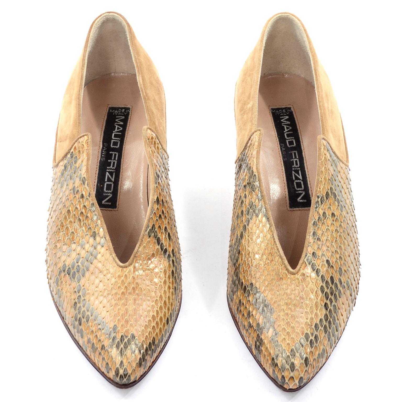 Rare Vintage Maud Frizon Snakeskin Shoes Size 37 3