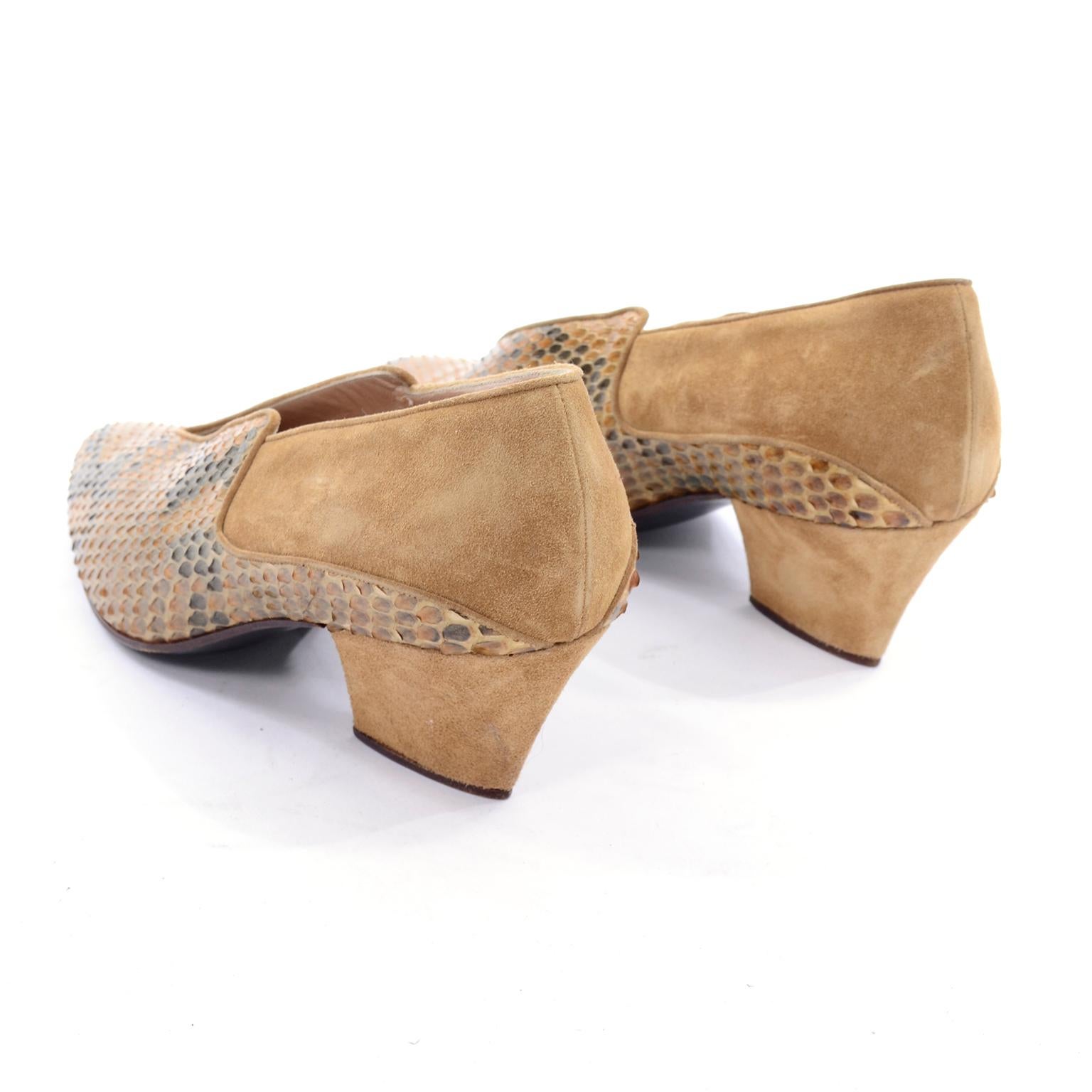 Women's Rare Vintage Maud Frizon Snakeskin Shoes Size 37