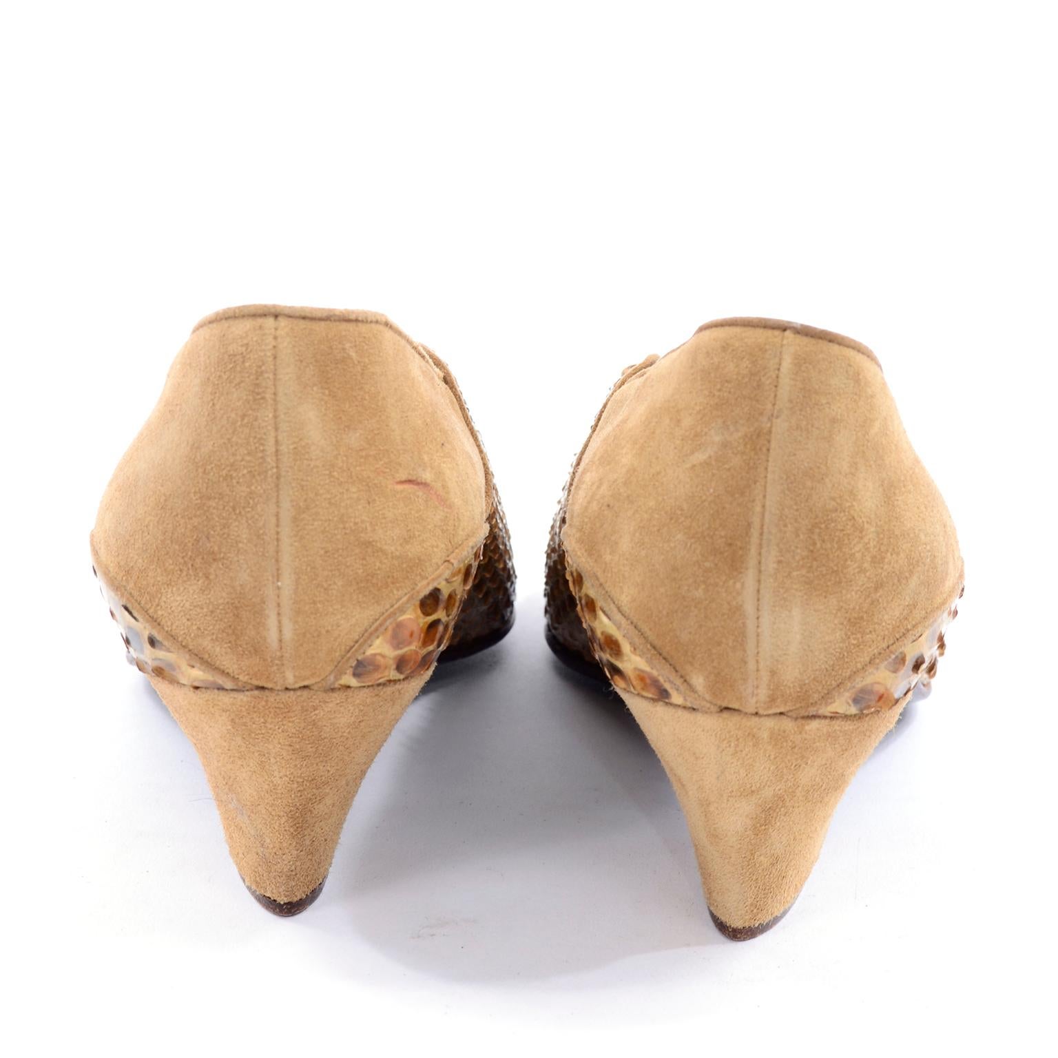 Rare Vintage Maud Frizon Snakeskin Shoes Size 37 1