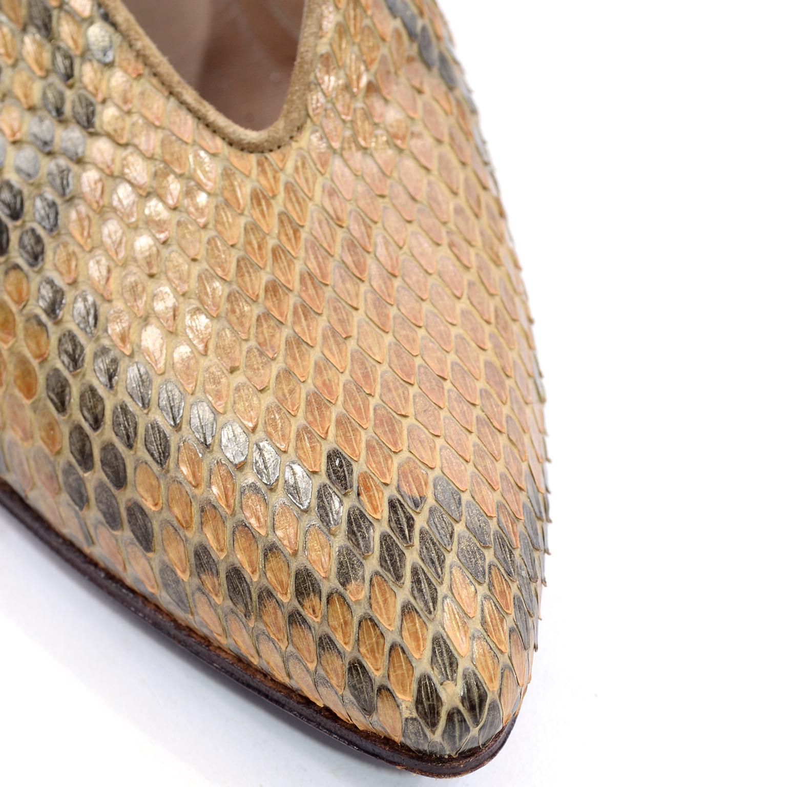 Rare Vintage Maud Frizon Snakeskin Shoes Size 37 5