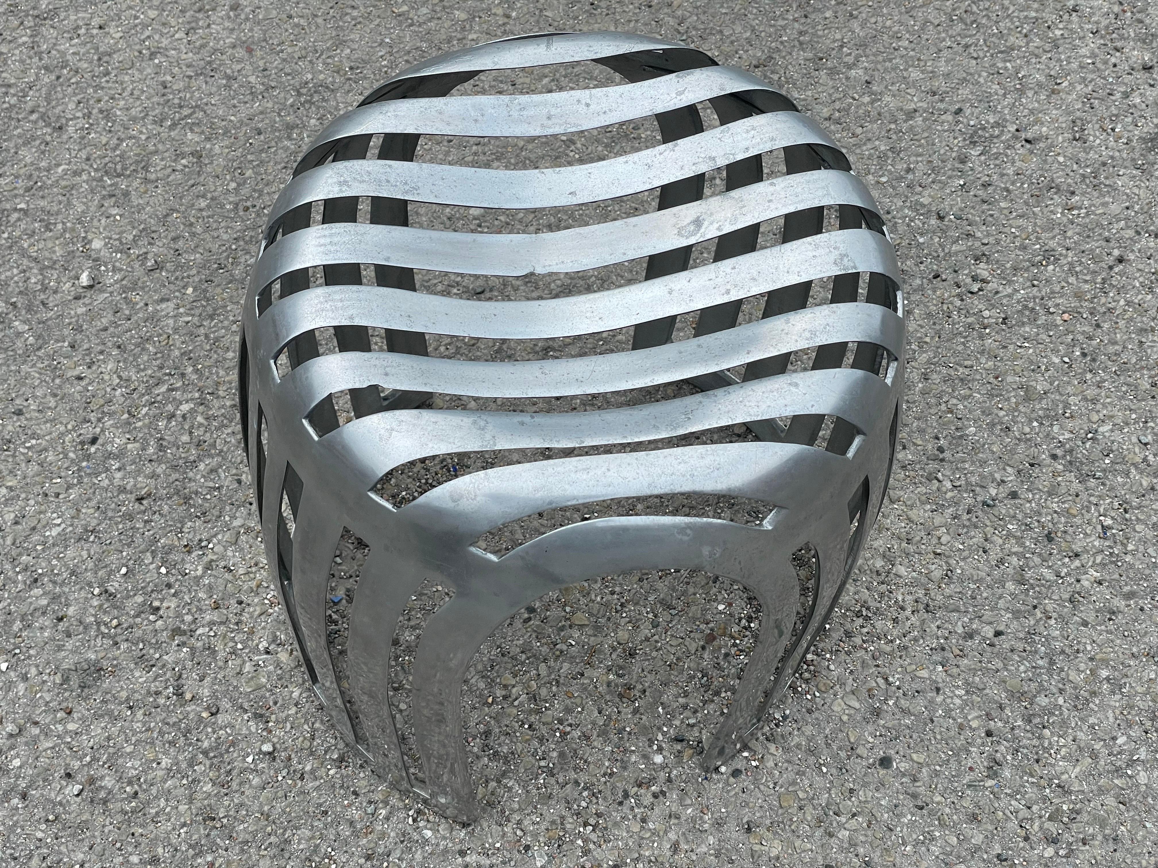 A sculptural unique stool. Made in metal sometime in the 1960-70´s.