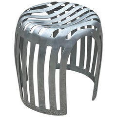 Tabouret en métal rare vintage des années 1970