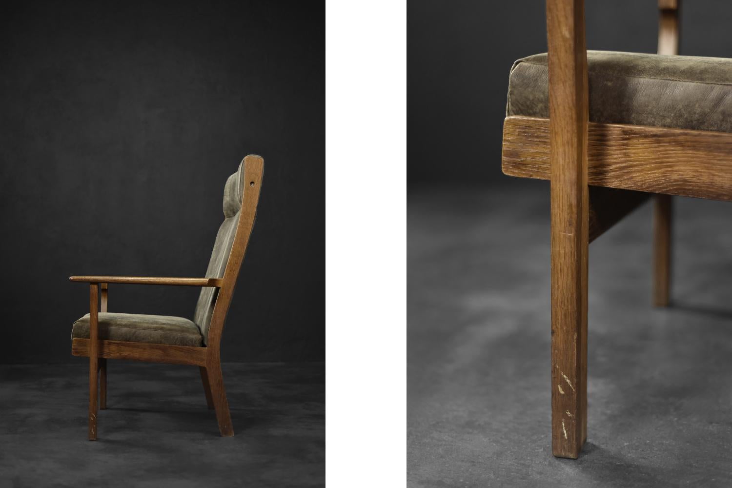 Seltener dänischer Moderner Sessel Modell GE 181 A von Hans J. Wegner aus der Jahrhundertmitte im Angebot 4