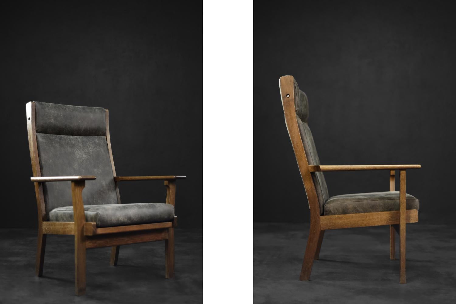 Seltener dänischer Moderner Sessel Modell GE 181 A von Hans J. Wegner aus der Jahrhundertmitte (Moderne der Mitte des Jahrhunderts) im Angebot