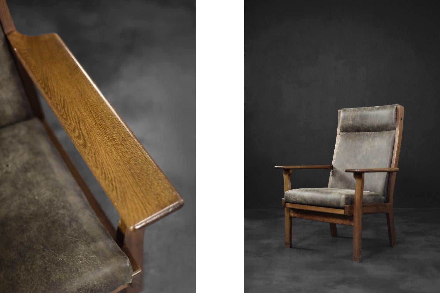 Seltener dänischer Moderner Sessel Modell GE 181 A von Hans J. Wegner aus der Jahrhundertmitte im Zustand „Gut“ im Angebot in Warszawa, Mazowieckie