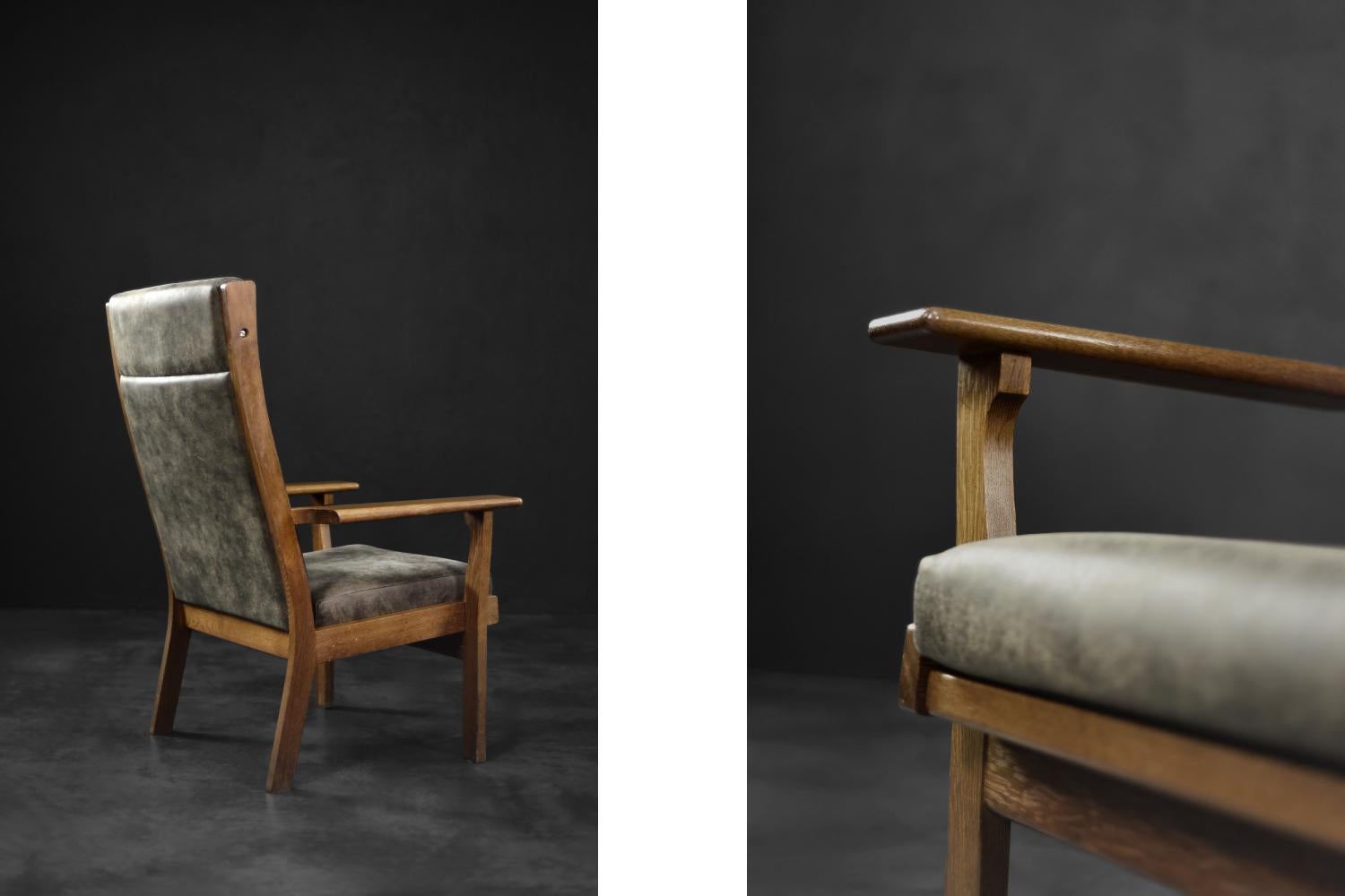 Seltener dänischer Moderner Sessel Modell GE 181 A von Hans J. Wegner aus der Jahrhundertmitte im Angebot 1