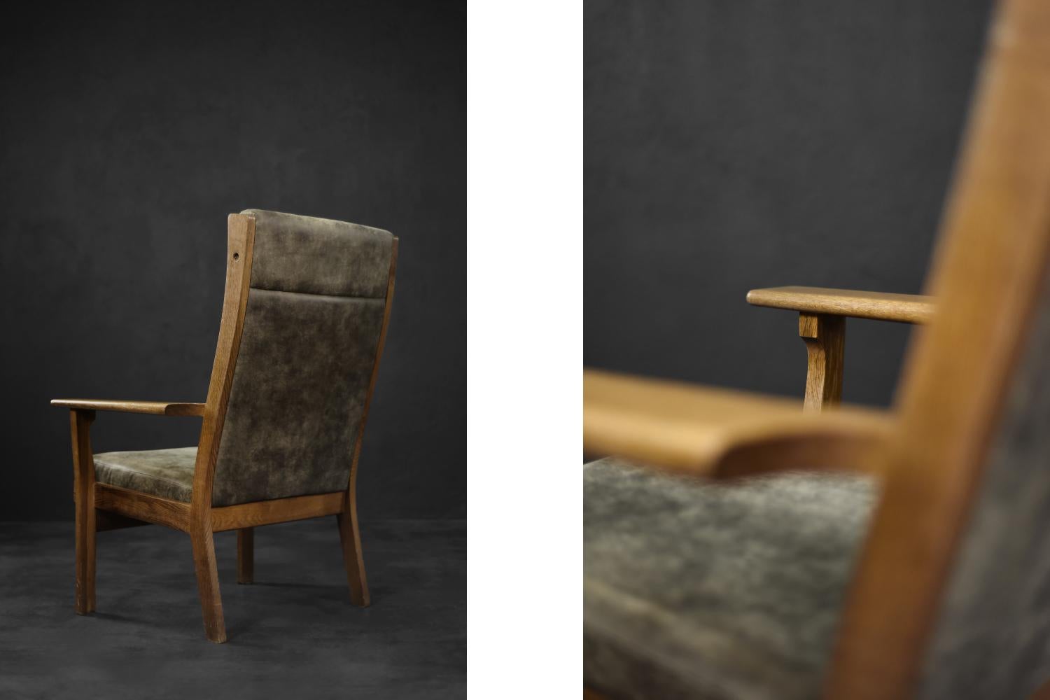 Seltener dänischer Moderner Sessel Modell GE 181 A von Hans J. Wegner aus der Jahrhundertmitte im Angebot 2