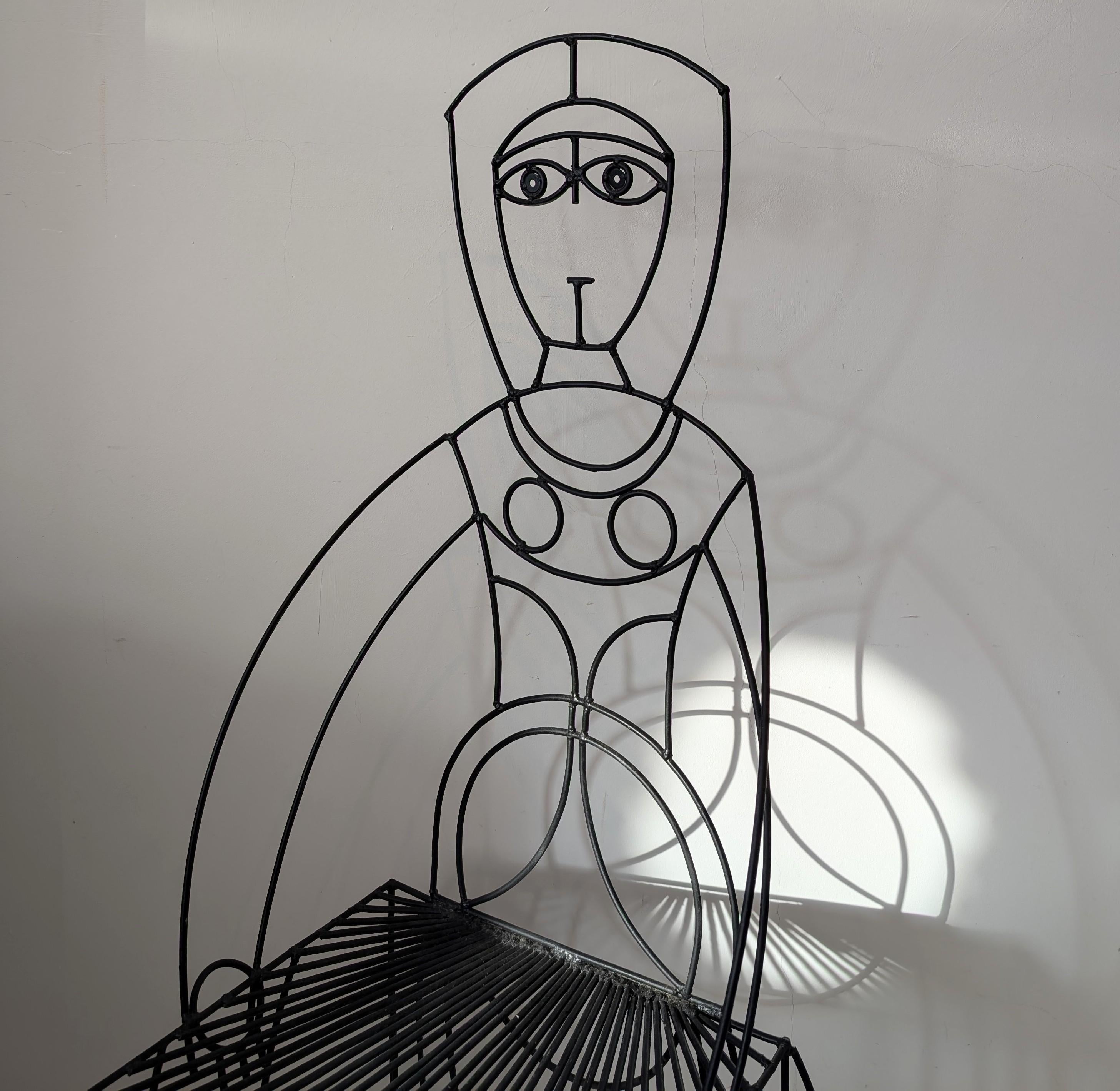 Rare vintage mid century figural chair by John Risley, USA 1960s For Sale 3