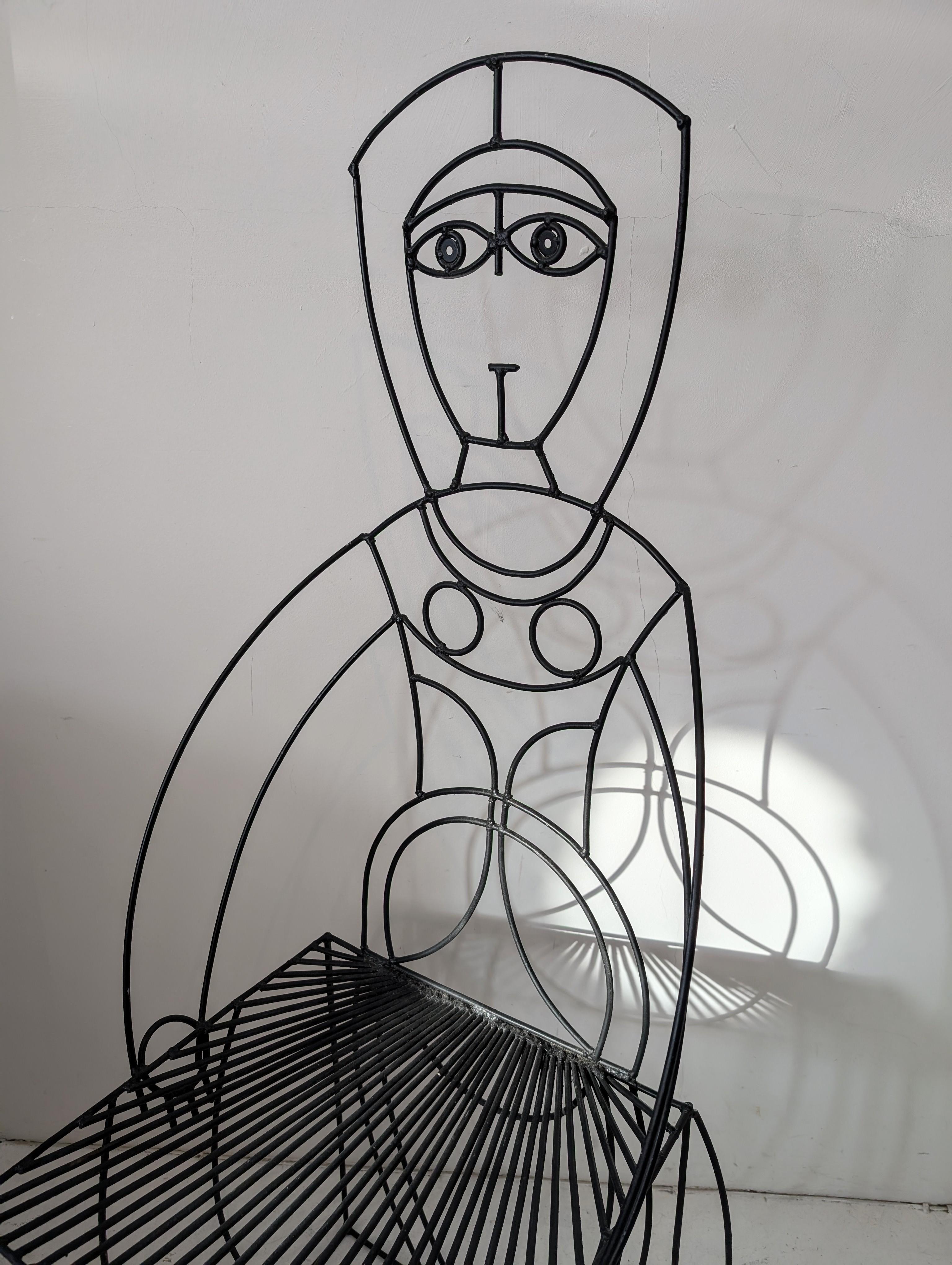 Rare vintage mid century figural chair by John Risley, USA 1960s For Sale 4